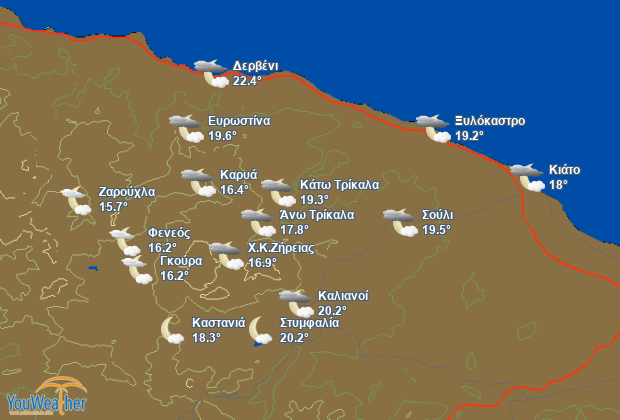 Weather map of 
