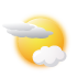 Low clouds/partly cloudy and high clouds / mostly cloudy