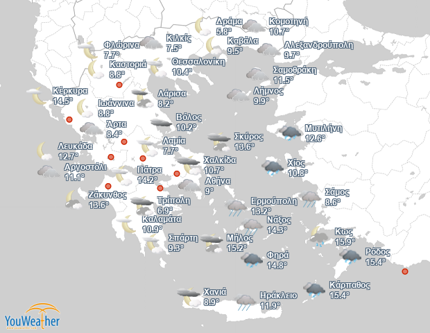 Weather map of 