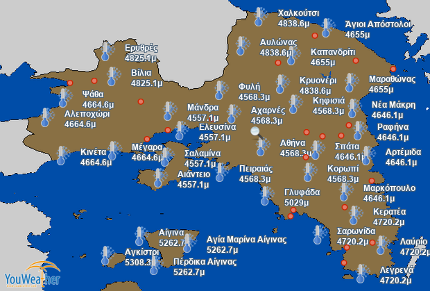 Weather map of 
