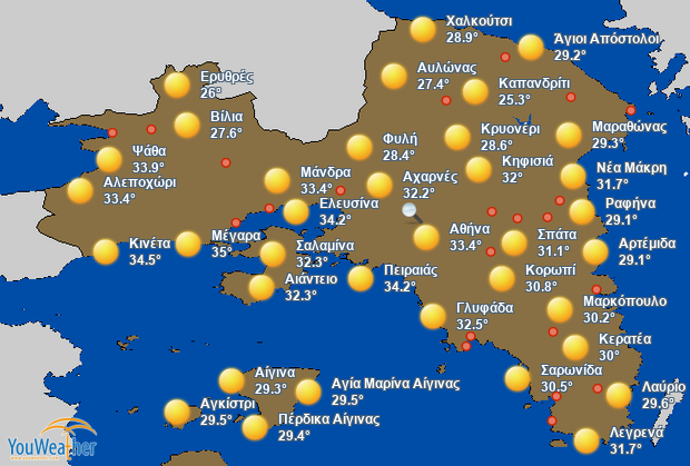 Weather map of 