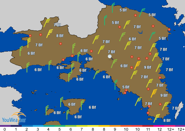 Weather map of 