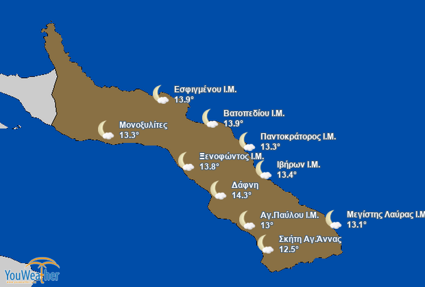Weather map of 