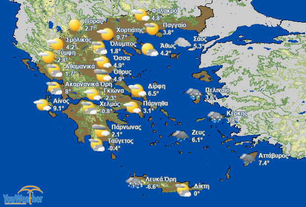 Weather map of 