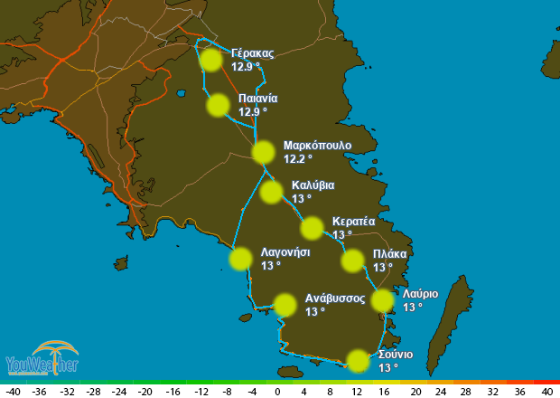 Weather map of 