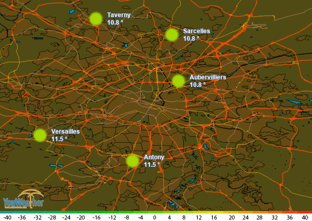 Weather map of 