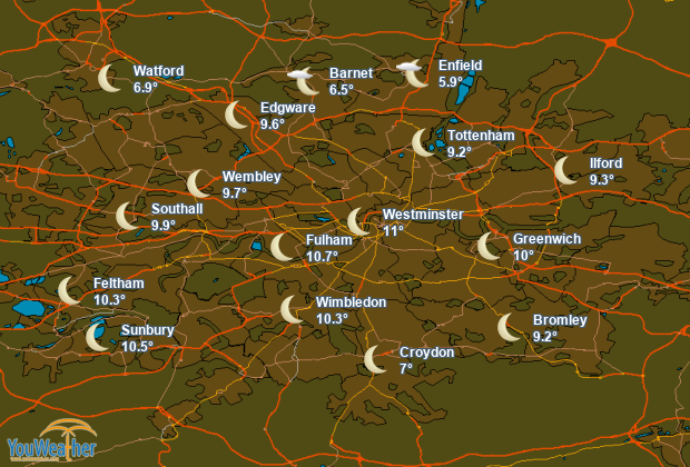 Weather map of 