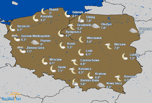 Weather map of 