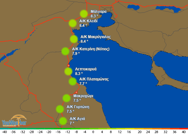 Weather map of 