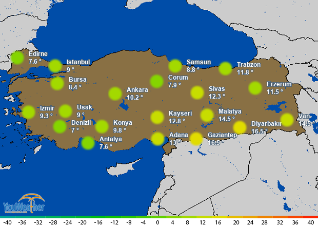 Weather map of 