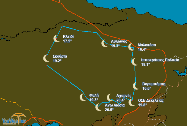 Prognwstikos Xarths Gia Thn Diadromh Podhlasias Gyros Parnh8as Weather Forecast For Parnitha Cycling Route Youweather