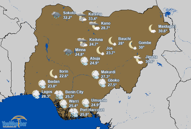 Weather map of 