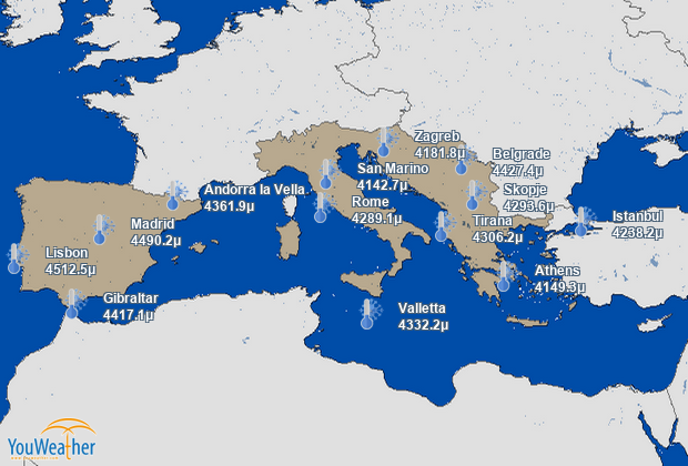 Weather map of 