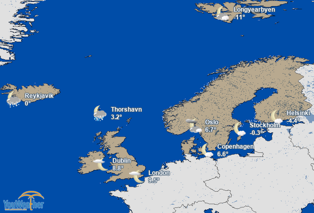Weather map of 