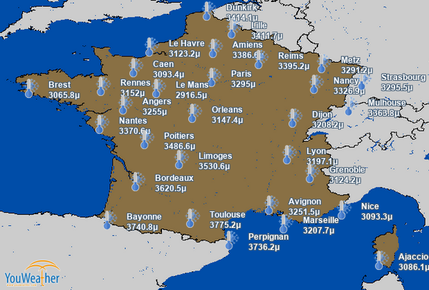 Weather map of 