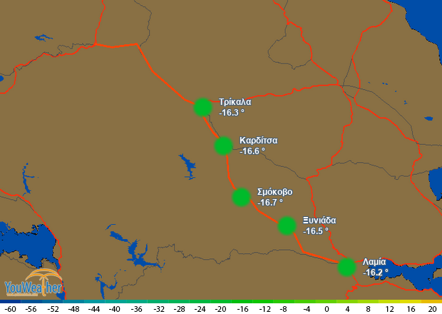 Weather map of 